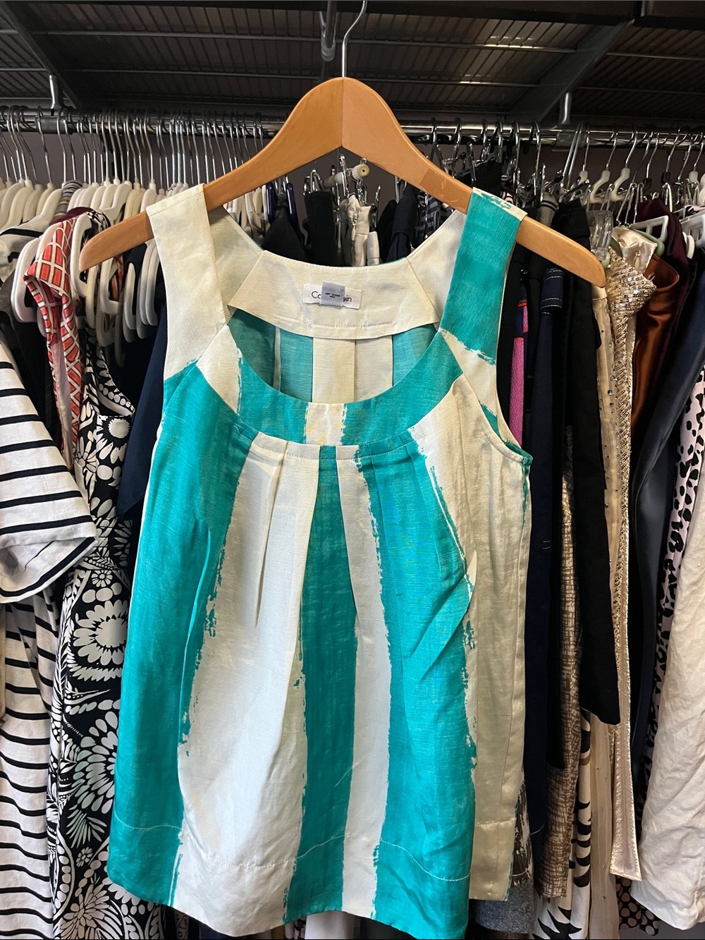 CALVIN KLEIN SILK BLEND TOP EUC SZ XS